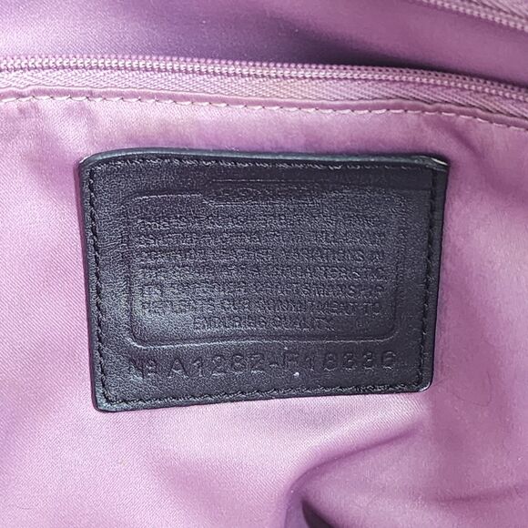 COACH Laura F18336 Large Logo Designer Black Leather Tote Shoulder Bag Purse - Picture 9 of 16